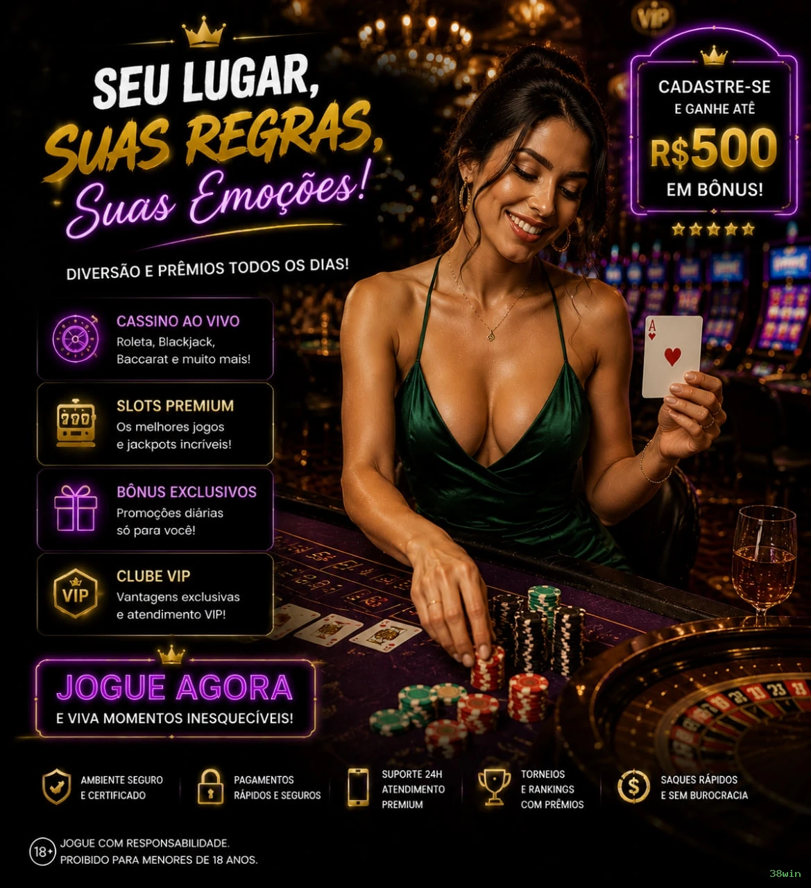 Controles de paJogonto e BRL em 38win